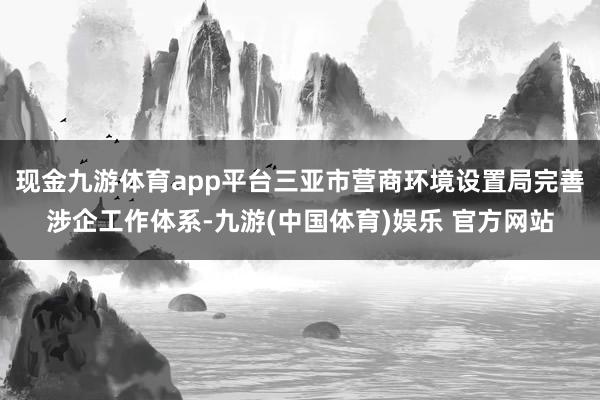 现金九游体育app平台三亚市营商环境设置局完善涉企工作体系-九游(中国体育)娱乐 官方网站